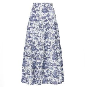 Staud Sea Skirt in Blue Toile